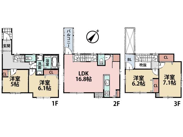 Floor plan. (C), Price 31,800,000 yen, 4LDK, Land area 79.91 sq m , Building area 95.86 sq m