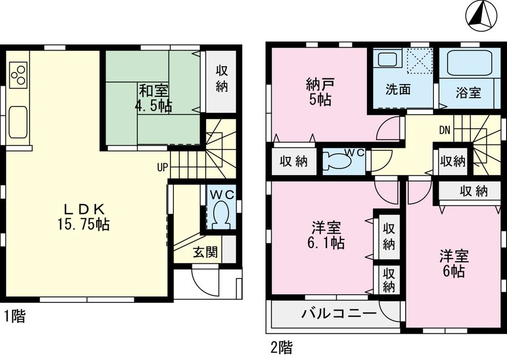 Floor plan. 35,800,000 yen, 3LDK + S (storeroom), Land area 76.73 sq m , Building area 87.76 sq m