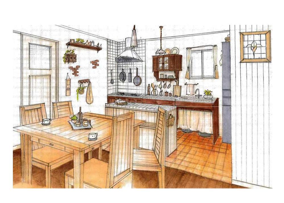 Other Equipment. The wall of the kitchen put the base to be marked with a shelf, Please decorate your favorite accessories and glass. It is DK to enjoy the space.