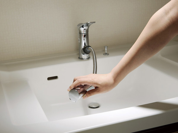 Other.  [Head drawer mixing faucet] Adopt a mixing faucet convenient pull-out even when the wash basin of cleaning. Good usability in quality, Design is also simple.