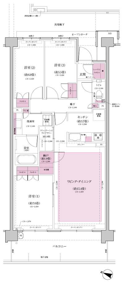 Floor: 3LDK + CL + SIC + N, the occupied area: 86.42 sq m, Price: TBD