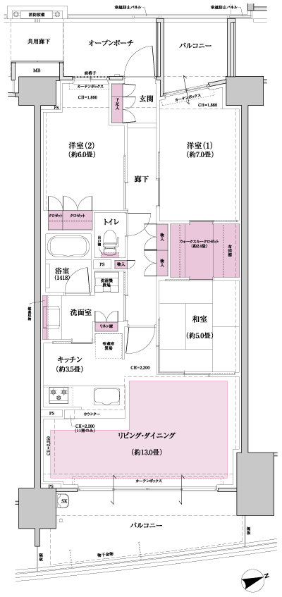 Floor: 3LDK + WTC, the occupied area: 80.66 sq m, Price: TBD