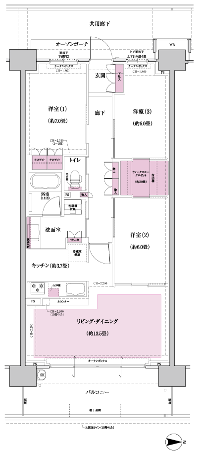 Floor: 3LDK + WTC, the occupied area: 83.84 sq m, Price: TBD
