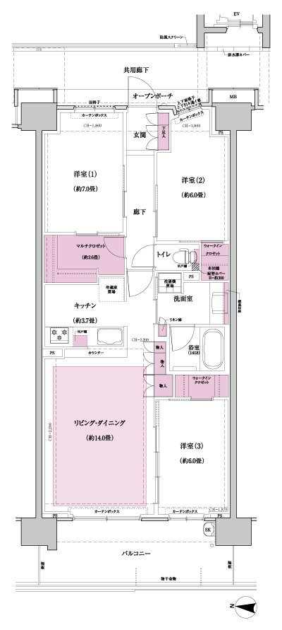 Floor: 3LDK + MC + 2WIC, occupied area: 83.85 sq m, Price: TBD