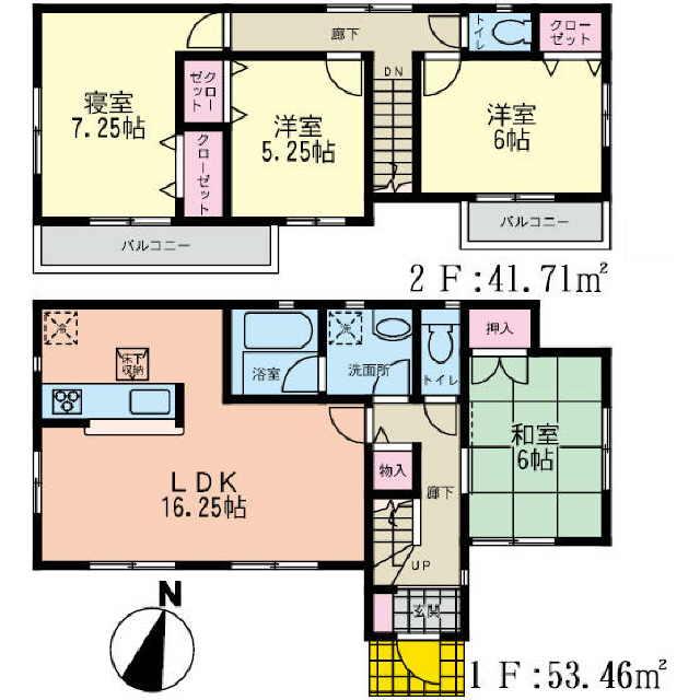 Floor plan. 45,800,000 yen, 4LDK, Land area 125 sq m , Building area 95.17 sq m