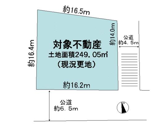 Compartment figure. Land area 249.05 sq m . Is the current state vacant lot.