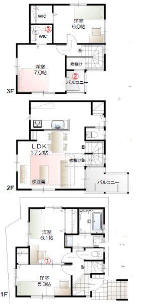 Floor plan. (B Building), Price 32,800,000 yen, 4LDK, Land area 77.85 sq m , Building area 94.39 sq m
