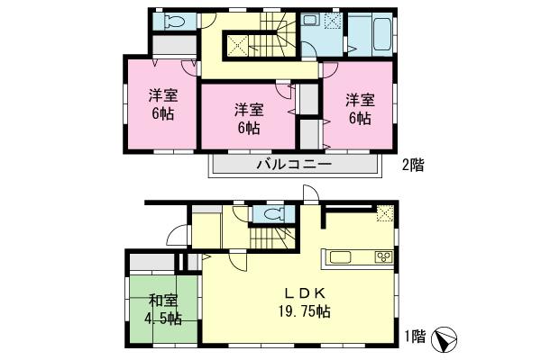 Floor plan. 45,800,000 yen, 4LDK, Land area 200.22 sq m , Building area 103.27 sq m
