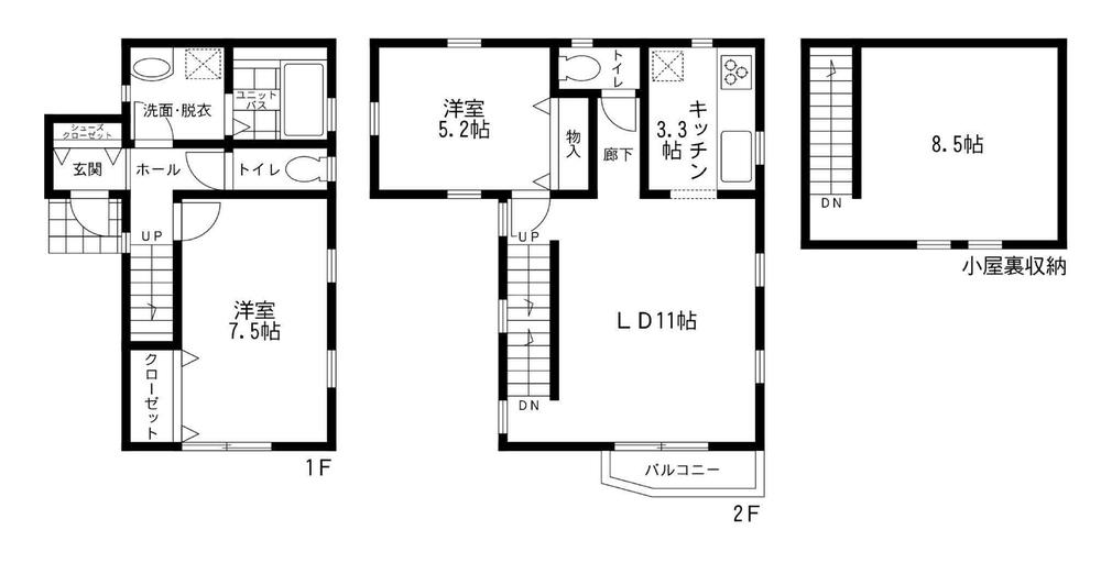Floor plan. 25,800,000 yen, 2LDK, Land area 126.36 sq m , Building area 67.69 sq m