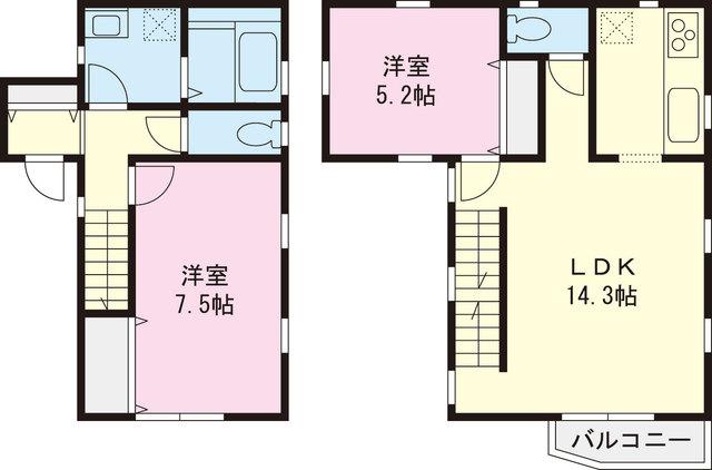 Floor plan. 25,800,000 yen, 2LDK, Land area 126.36 sq m , Building area 67.69 sq m