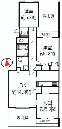 Floor plan. 3LDK, Price 19.3 million yen, Occupied area 72.86 sq m , Balcony area 7.24 sq m   ■ LDK storage is also abundant in about 14.8 Pledge!  [Floor plan]
