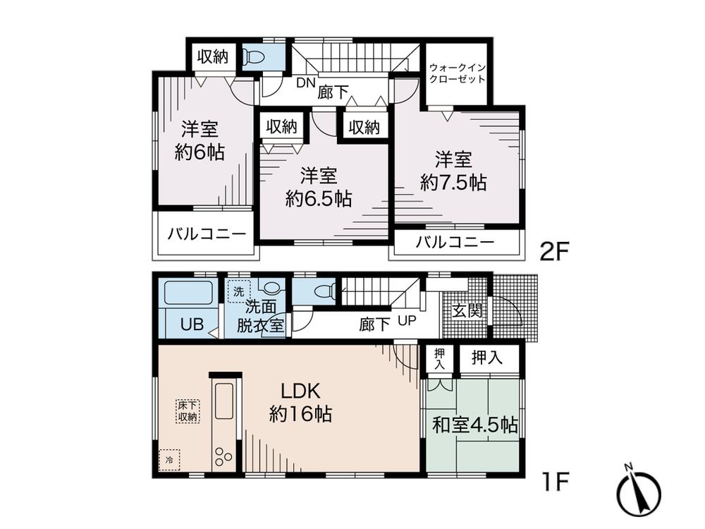 Floor plan. (3), Price 51,800,000 yen, 4LDK, Land area 134.66 sq m , Building area 101.01 sq m