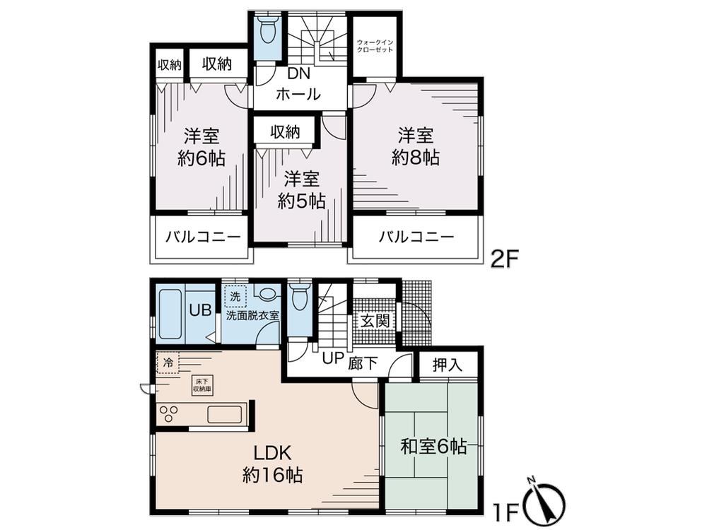 Floor plan. (5), Price 52,800,000 yen, 4LDK, Land area 134.67 sq m , Building area 99.36 sq m