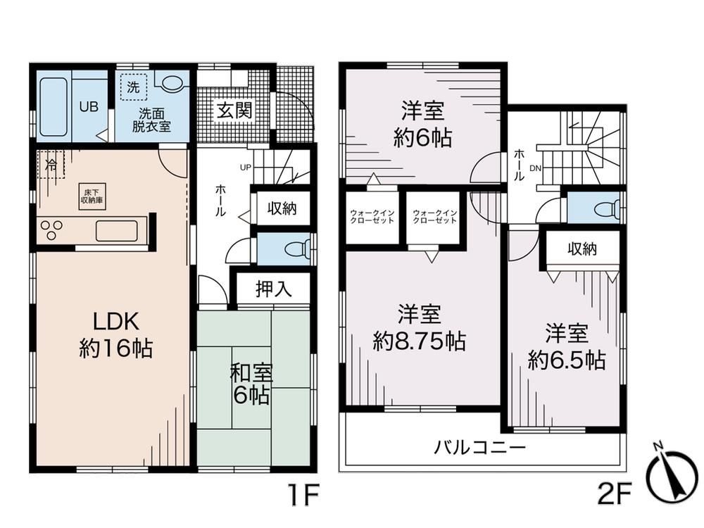 Floor plan. (6), Price 49,800,000 yen, 4LDK, Land area 141.59 sq m , Building area 104.33 sq m