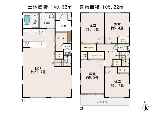 Floor plan. 43,800,000 yen, 4LDK, Land area 140.32 sq m , Priority to the present situation is if it is different from the building area 105.22 sq m drawings