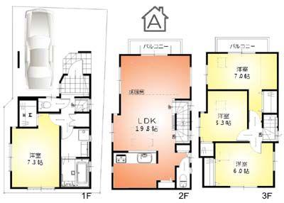 Floor plan. 34,800,000 yen, 4LDK, Land area 62.71 sq m , Building area 101.97 sq m