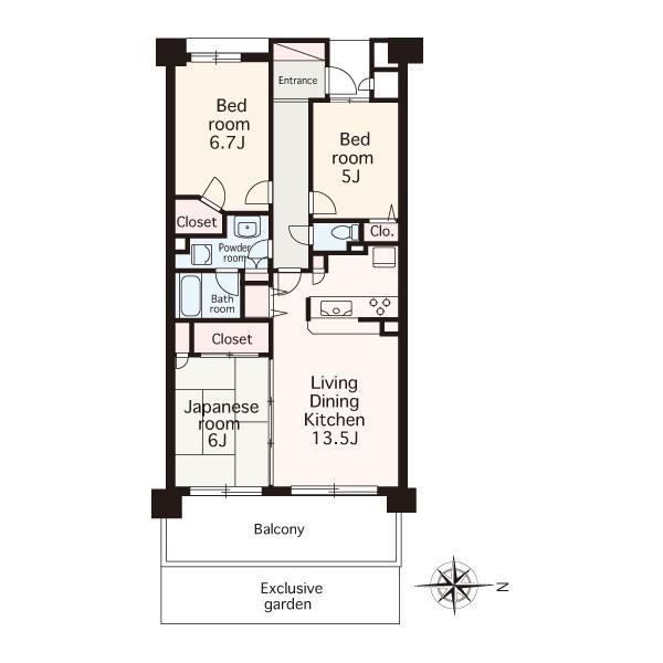 Floor plan. 3LDK, Price 18.5 million yen, Occupied area 70.47 sq m , Balcony area 12.4 sq m