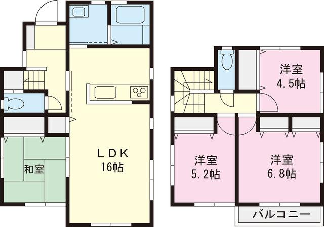 Floor plan. 32,958,000 yen, 4LDK, Land area 188.88 sq m , Building area 90.07 sq m