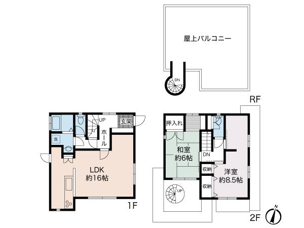 Floor plan. 29,800,000 yen, 2LDK, Land area 130.47 sq m , Building area 84.37 sq m