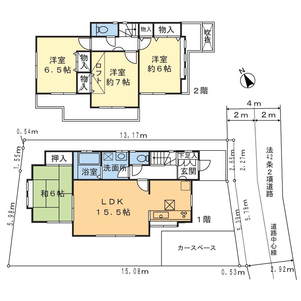 Floor plan. 42,800,000 yen, 4LDK, Land area 116.17 sq m , Building area 95.23 sq m