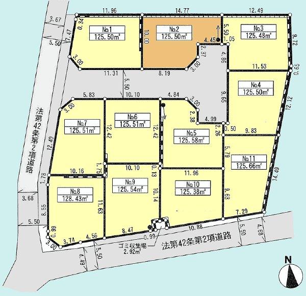 Compartment figure. Land price 24,800,000 yen, Land area 125.5 sq m