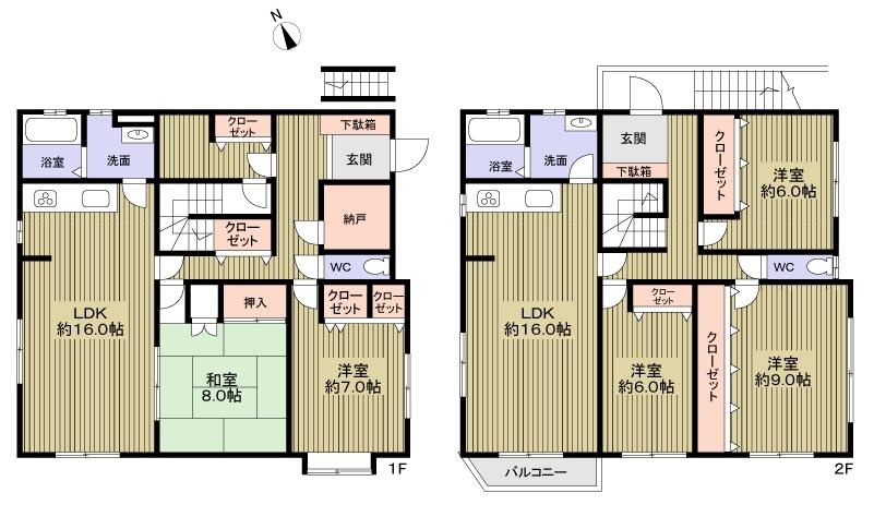 Floor plan. 64,800,000 yen, 5LLDDKK, Land area 322.96 sq m , Building area 186.32 sq m