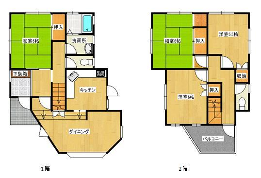 Floor plan. 17.8 million yen, 4DK, Land area 116.59 sq m , Building area 91.5 sq m 4DK