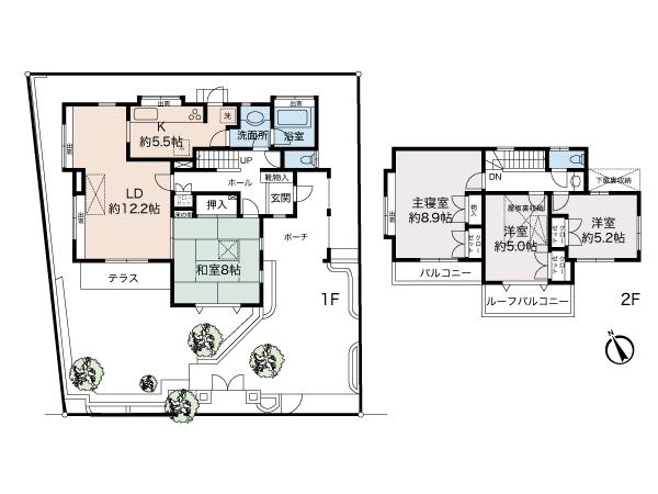 Floor plan. 45,800,000 yen, 4LDK, Land area 176.72 sq m , Building area 105.85 sq m
