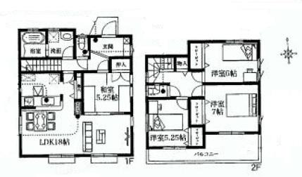 Floor plan. 48,400,000 yen, 4LDK, Land area 172 sq m , Building area 102.26 sq m