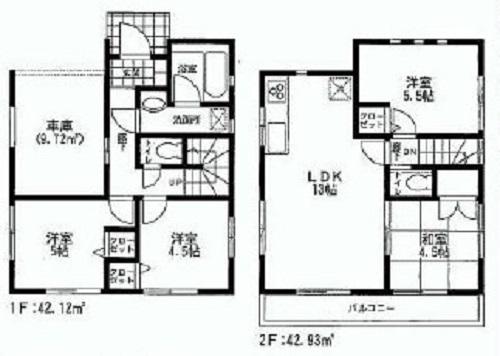 Floor plan. 27,800,000 yen, 4LDK, Land area 87.15 sq m , Building area 85.05 sq m