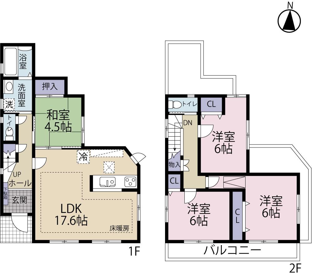 Floor plan. (1 Building), Price 40,800,000 yen, 4LDK, Land area 125.5 sq m , Building area 99.77 sq m