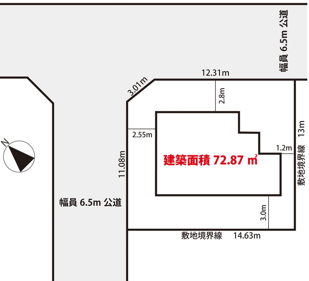 Compartment figure. Land price 45,800,000 yen, Site of the land area 188.1 sq m two-way corner lot and 50 Tsubokoe