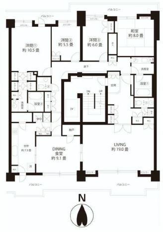 Floor plan. 4LDK, Price 58 million yen, Footprint 180.37 sq m , Balcony area 42.39 sq m