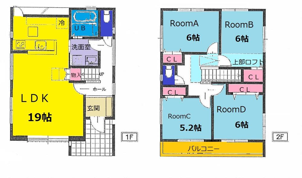 Floor plan. (Building 2), Price 40,958,000 yen, 4LDK, Land area 125.5 sq m , Building area 99.97 sq m