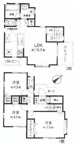 Floor plan. 34,500,000 yen, 3LDK, Land area 100 sq m , Building area 79.42 sq m