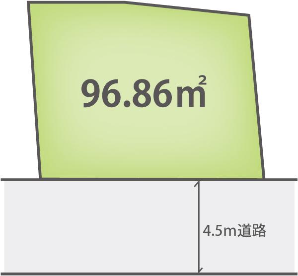 Compartment figure. Land price 28.8 million yen, Land area 96.86 sq m