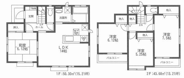 Floor plan. 37,800,000 yen, 4LDK, Land area 118.87 sq m , Building area 93.98 sq m