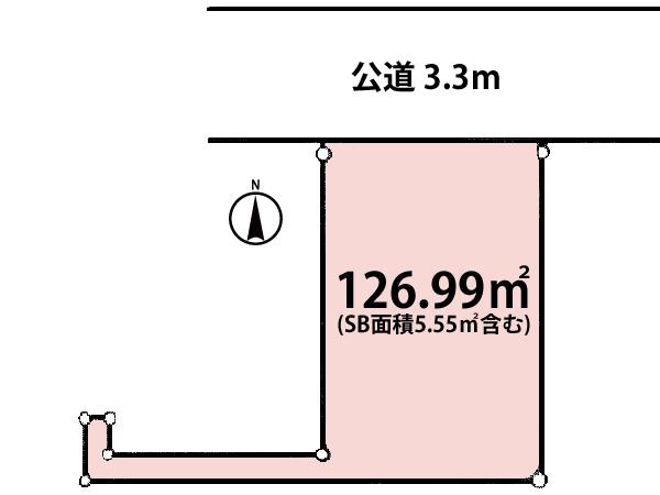 Compartment figure. Land price 17.8 million yen, Land area 126.99 sq m building conditions there is no.