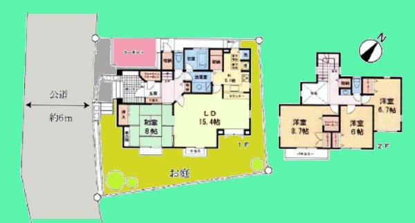 Floor plan. 48,800,000 yen, 4LDK, Land area 174.15 sq m , Building area 122.66 sq m