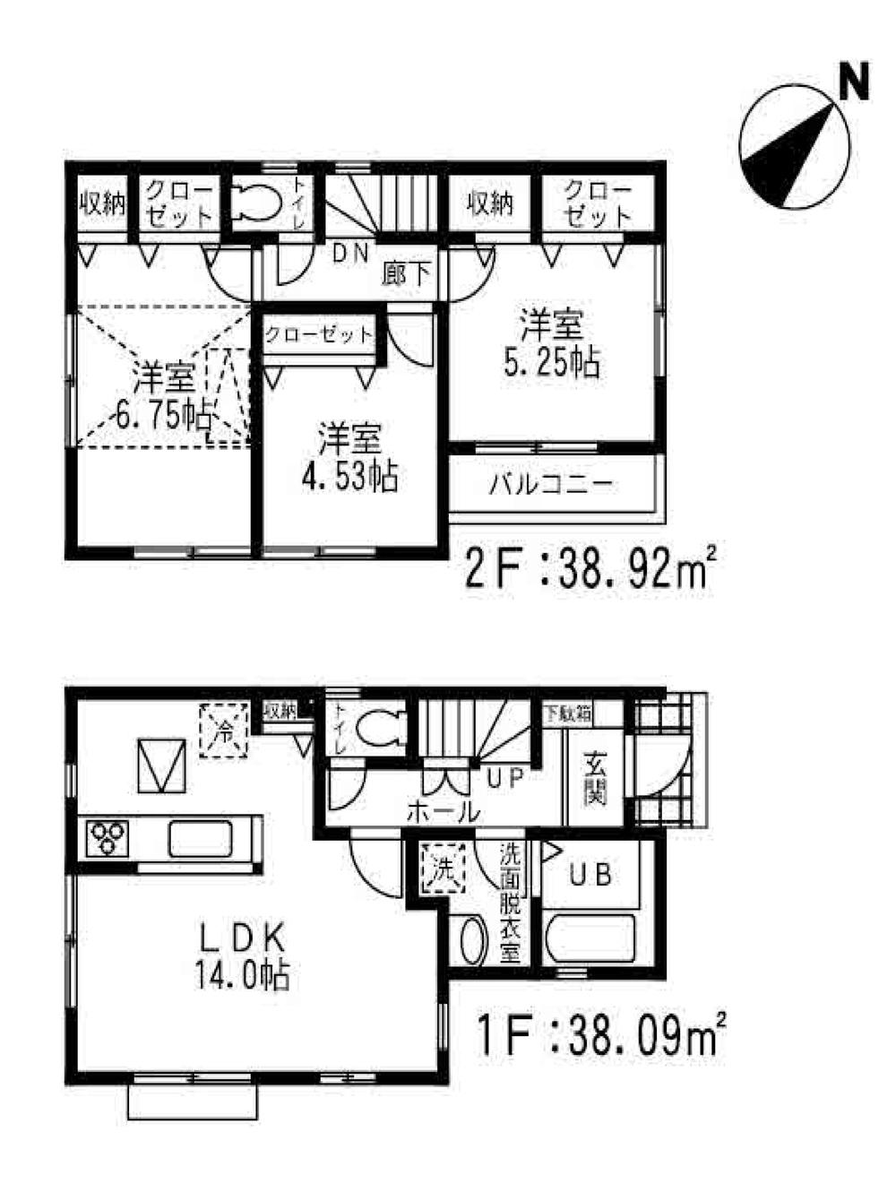 Floor plan. (1), Price 27,800,000 yen, 3LDK, Land area 100.15 sq m , Building area 77.01 sq m