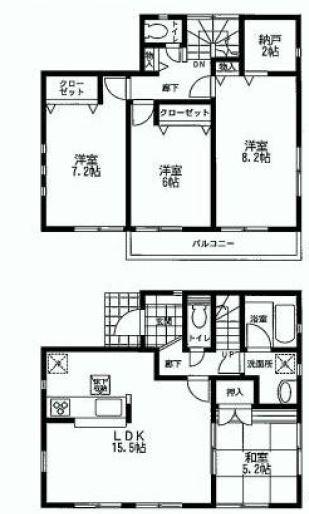 Floor plan. 35,800,000 yen, 4LDK, Land area 159.22 sq m , Building area 98 sq m