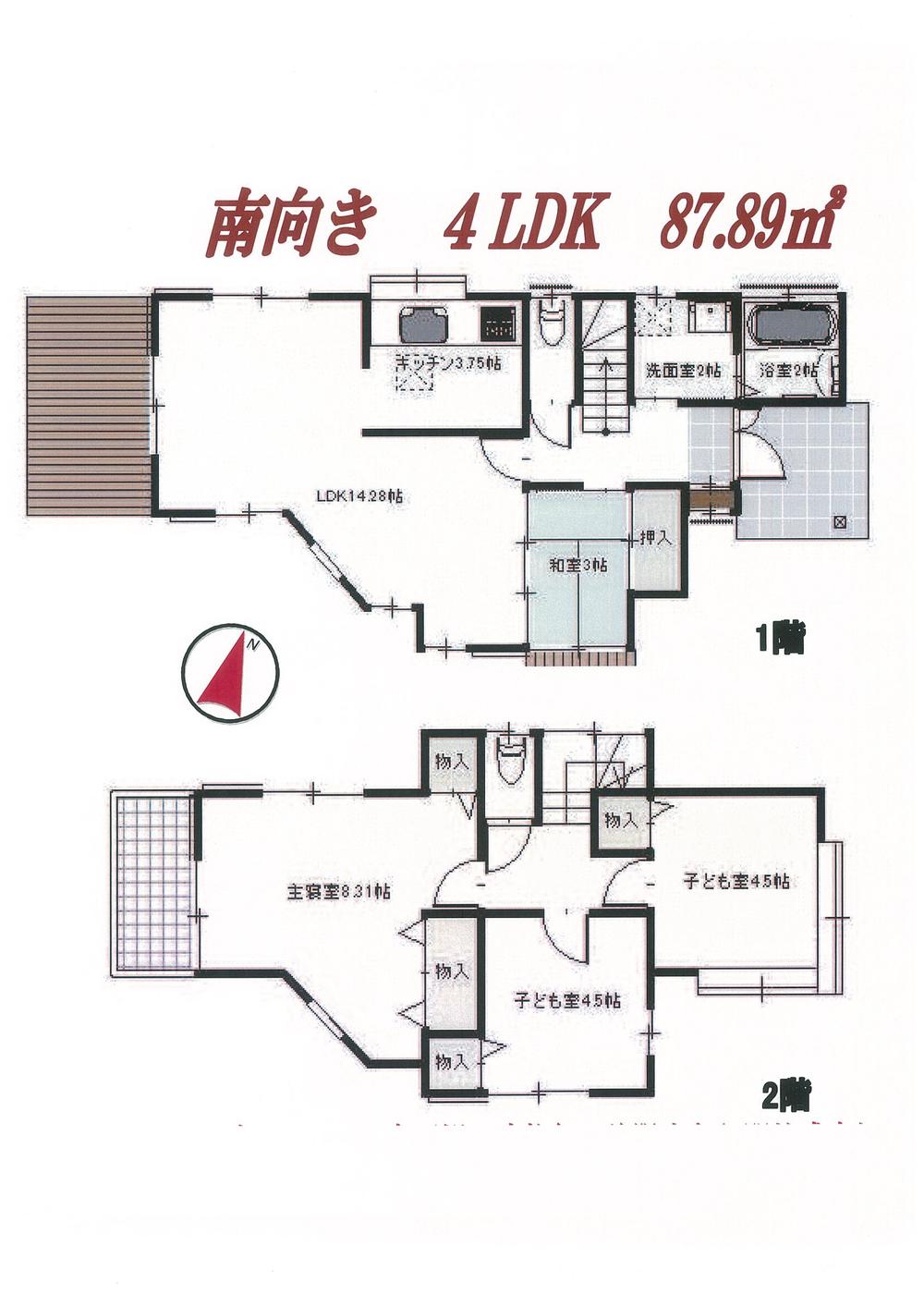 Floor plan. 32,800,000 yen, 4LDK, Land area 191.35 sq m , Building area 107.78 sq m