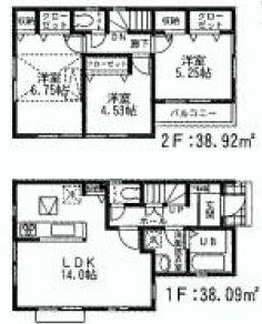 Floor plan. (1 Building), Price 25,800,000 yen, 3LDK, Land area 103.15 sq m , Building area 77.01 sq m