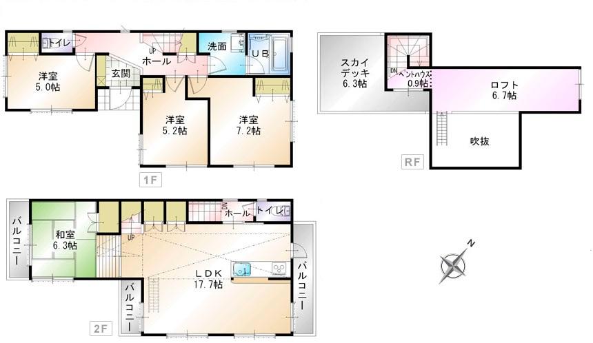 Floor plan. 39,800,000 yen, 4LDK, Land area 100.94 sq m , Building area 100.6 sq m