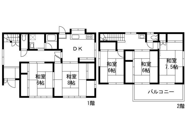 Floor plan. 24,800,000 yen, 5DK, Land area 174.79 sq m , Building area 114.68 sq m