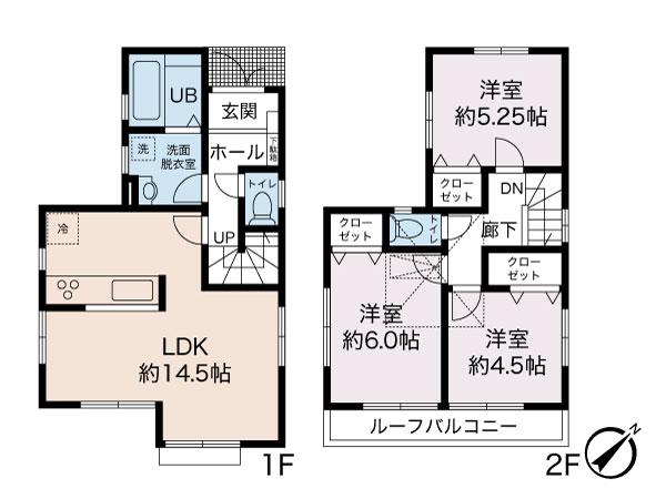 Floor plan. 30,300,000 yen, 3LDK, Land area 94.21 sq m , Building area 75.35 sq m