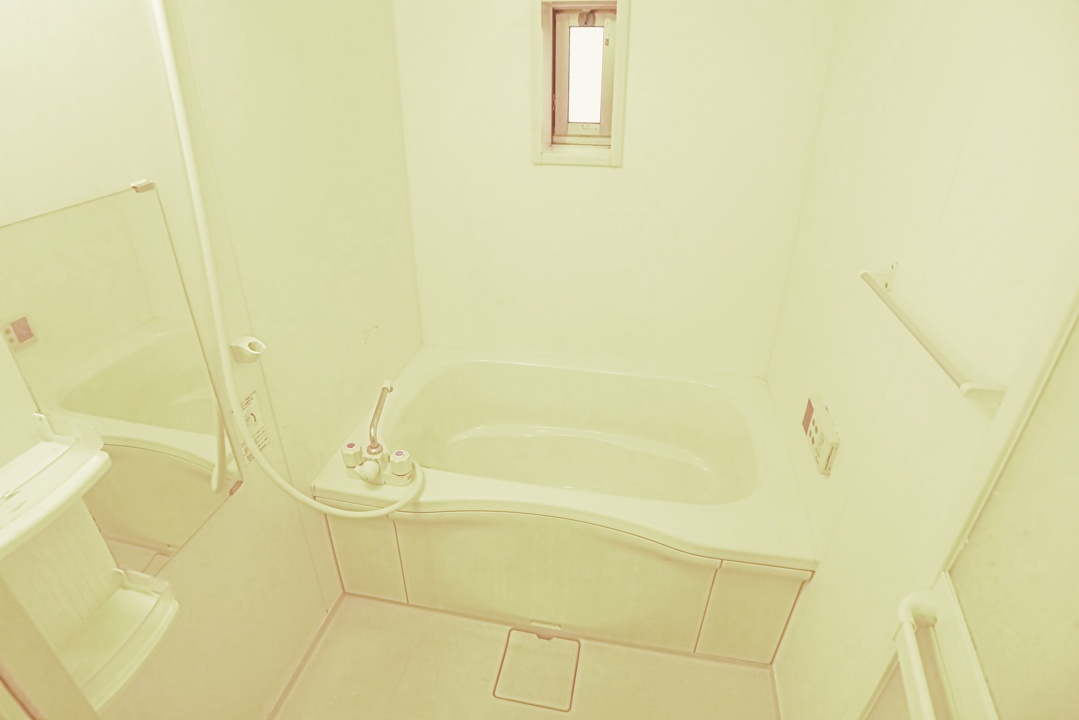 Bath. Bathroom add 焚給 hot water type of bath small window with a propane gas system