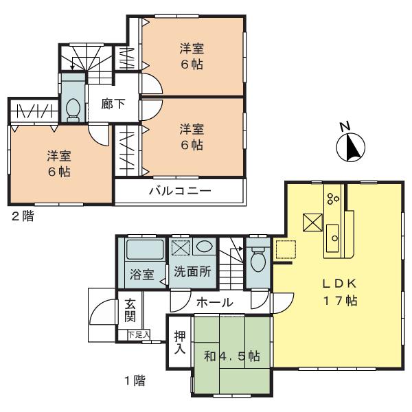 Floor plan. 38,800,000 yen, 4LDK, Land area 125.05 sq m , Building area 94.81 sq m
