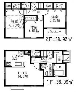 Floor plan. 27,800,000 yen, 3LDK, Land area 100.15 sq m , Building area 77.01 sq m