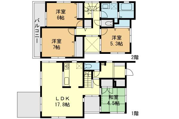 Floor plan. (5 Building), Price 48,800,000 yen, 4LDK, Land area 137.33 sq m , Building area 98.95 sq m
